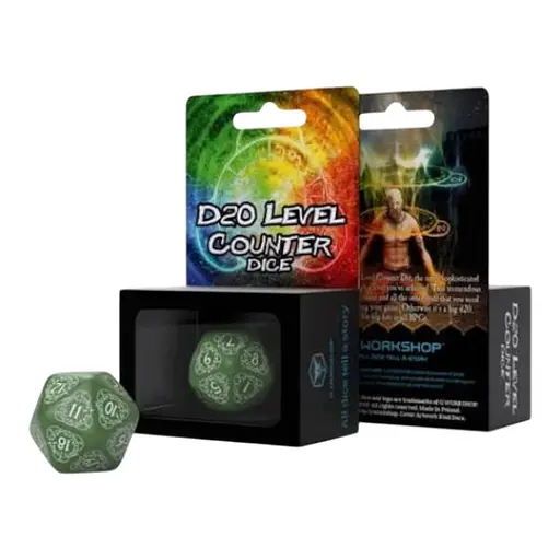 Кубик D20 Level Counter Green & white Die (1) (20LEV04)