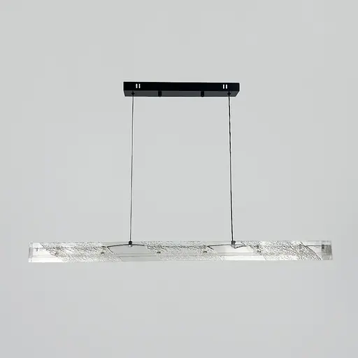Люстра с подвесным удлиненным корпусом из прозрачного рельефного акрила 100 см Line F | Ст. MJ372-L1000 BK - фото 5