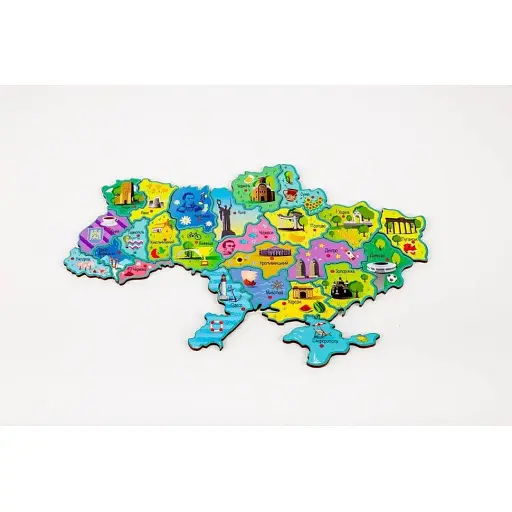 Деревянный магнитный пазл PuzzleOK А4 Карта Украины 25 элементов PuzA4-22926 - фото 5