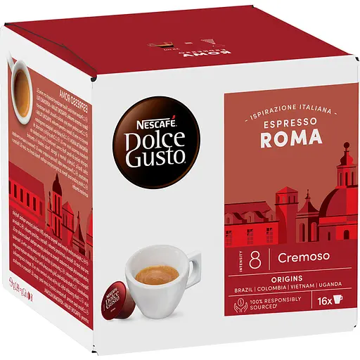 Уцінка. Кава в капсулах NESCAFE Dolce Gusto Espresso Roma 99.2 г (16 шт. по 6.2 г)