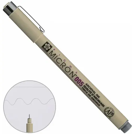 Лінер Pigma Micron (0.05) 0.2 мм Сірий Sakura - фото 1