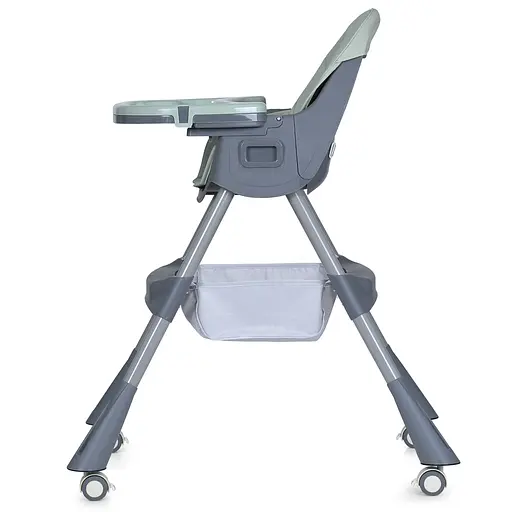 Стульчик для кормления Bambi M 5722 с корзиной для игрушек и чехлом из мягкой экокожи, мята - фото 2