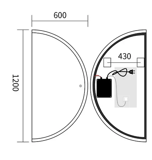 Дзеркало Mixxus Premium TOPPER MS03-60x120 (LED Touch, Anti-fog (3-6,5kK)) (MP6635) - фото 5
