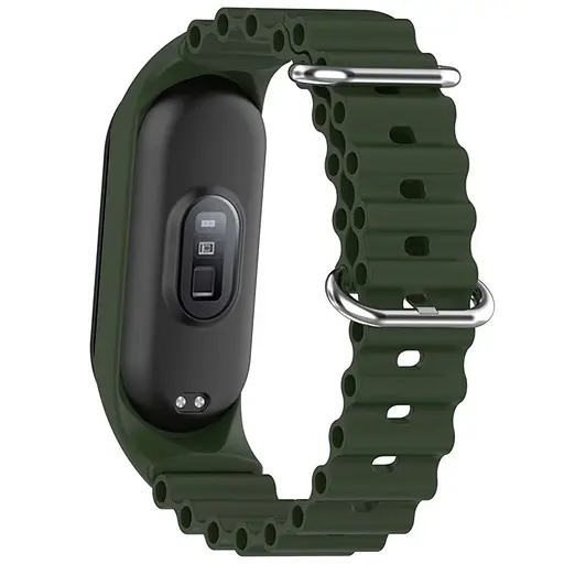 Ремешок Ocean Band для Xiaomi Mi Band 3/4/5/6/7 Зеленый / Dark Olive - фото 3