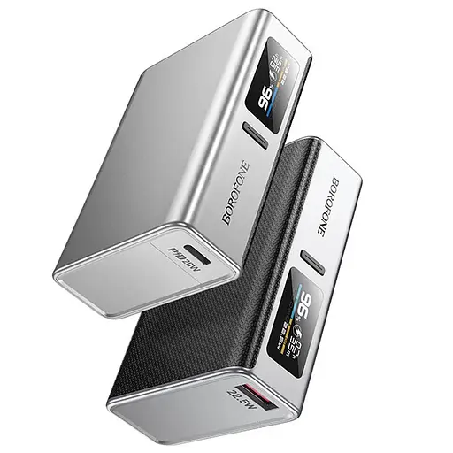 Портативний ЗП Power Bank BOROFONE BJ72 Energy 22.5W+PD20W with display 10000 mAh Metal gray