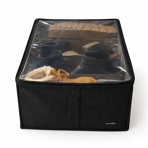 Органайзер  ORGANIZE  для зберігання демісезонного взуття до 44 розміру на 4 пари 48*34*20 см (чорний) - фото 1