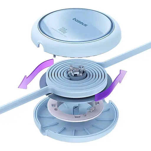 Кабель Baseus Free2Draw Mini Retractable Charging Cable Type-C to Type-C 100W 1m Galaxy Blue - фото 5