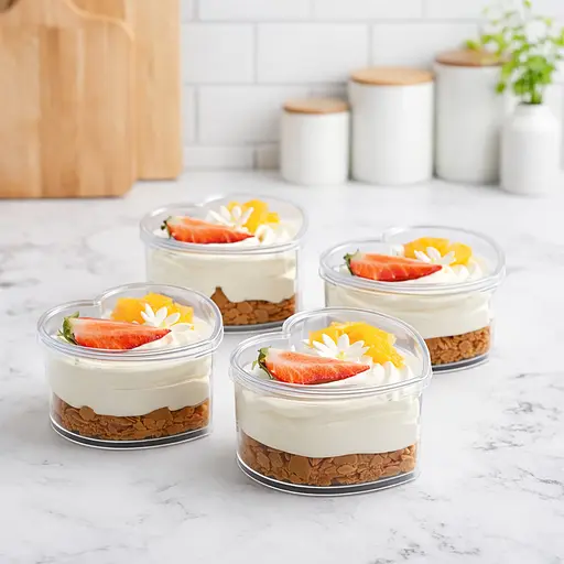 Пластиковая прозрачная коробка контейнер для десертов с крышкой в форме сердца 9х8.5х2.5 см для многоразового использования УЦЕНКА Прозрачный u88309 - фото 4