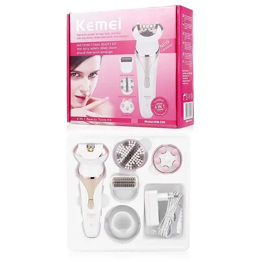 Эпилятор Kemei Km-296 с насадками (Белый) - фото 3