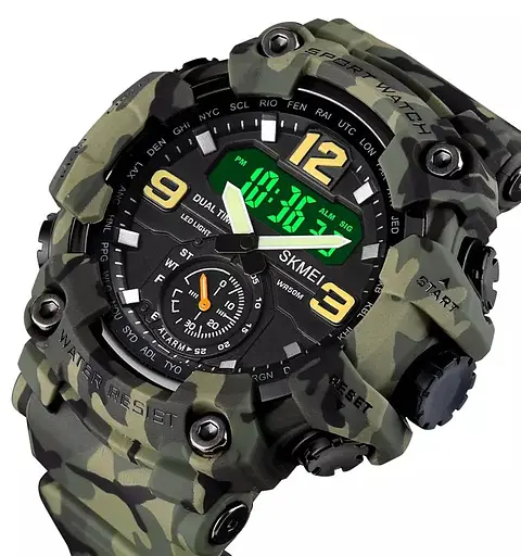Наручний годинник чоловічий Skmei 1637 Army Green Camo, 1637CMGN (18441) - фото 3
