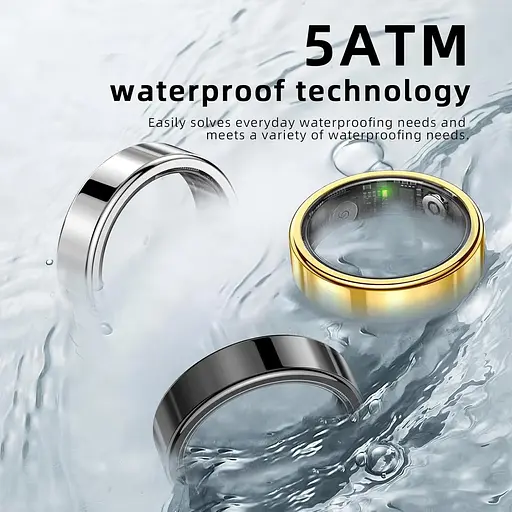 Smart Ring - 5ATM Водонепроникний чоловічий та жіночий фітнес-трекер Ring, підтримка серцевого ритму/сну, магнітна зарядка - фото 3