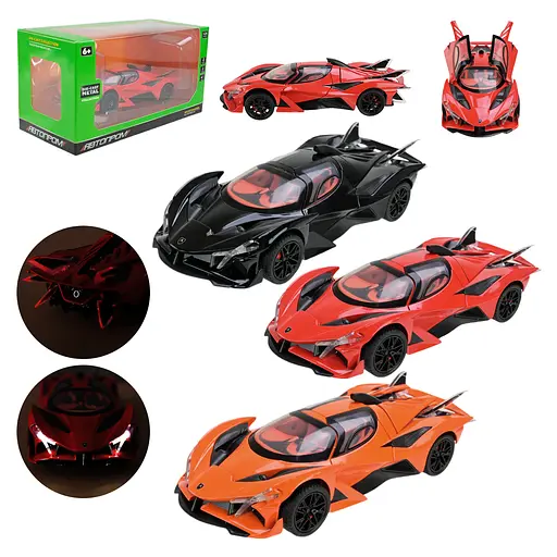 Металлическая автомодель Автопром 1:24, со звуковыми и световыми эффектами, открывающиеся двери (В ассортименте) AP7703 - фото 2