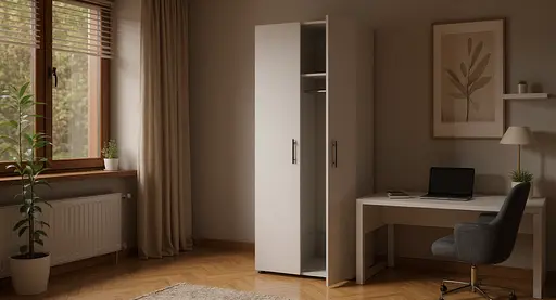 Шкаф гардеробный с трубой ОП-902 Orange-Line 700х550х1825 Серая мышка - фото 2