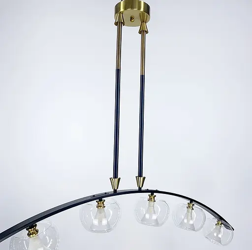 Дизайнерська люстра у вигнутому каркасі чорного кольору Line.F ZL 1708/6 - фото 5