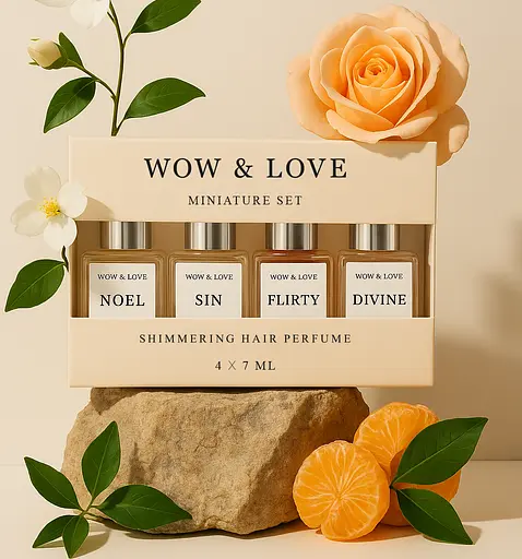 Сет мініатюр парфум-блиску для волосся 4 в 1 WOW&LOVE - фото 4