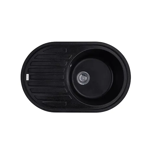 Кухонна мийка гранітна Kroner KRP Komposit SCH-7750 CV027417, Чорний - фото 1