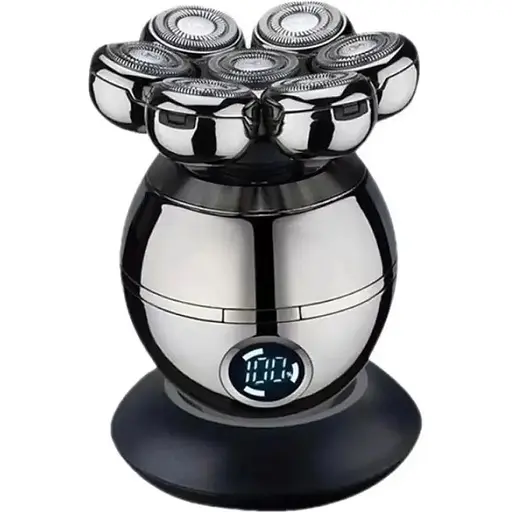 Акумуляторна електробритва RIAS RQ8870 Silver чоловіча з плаваючими головками та дисплеєм (my-4033)