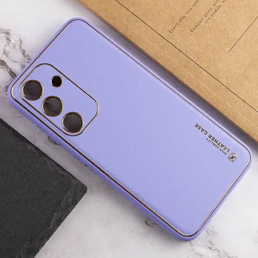 Шкіряний чохол Xshield для Samsung Galaxy S23 Бузковий / Dasheen - фото 4