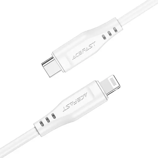 Кабель ACEFAST C3-01 Type-C to iP 3A, 30W, TPE, TPE connectors, White - фото 3