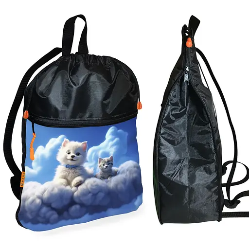 Шкільний рюкзак дитячий з кошеням + Сумка для взуття спортивної форми рюкзак-мішок для хлопчика (01702) - фото 2