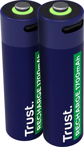 Акумулятор Trust AA 1700 мАг, TYPE-C, 2 шт, синий (25584_TRUST) - фото 2