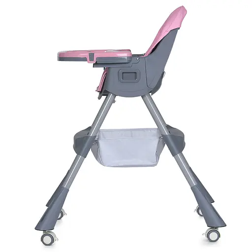 Стульчик для кормления Bambi M 5722 Lilac с корзиной для игрушек и чехлом из мягкой экокожи, розовый - фото 3