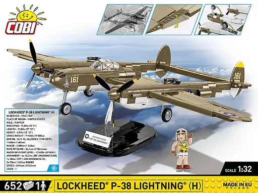 Конструктор дитячий літак Lockheed P-38H Lightning COBI 5763 - фото 3