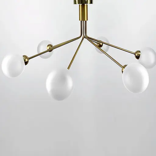 Елегантна латунна люстра на 6 матових плафонів Line.F J 061/6 - фото 1