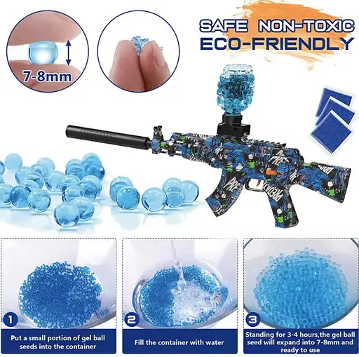 Бластер автоматический OldBro Auto AK 47 Gel Ball с гель шариками орбиз 10500 шт. eXtream green - фото 2