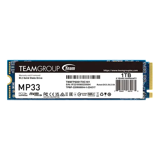 SSD M.2 накопичувач Team MP33 1TB (TM8FP6001T0C101) - фото 1