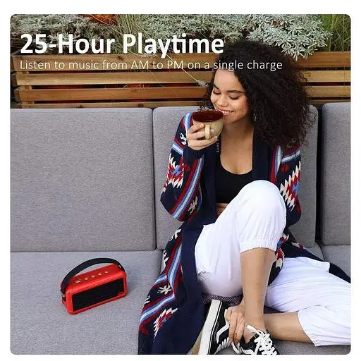 Акустика-бездротова портативна колонка Divoom Mocha (642523) червона - фото 2