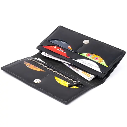 Мужской кожаный кошелек Grande Pelle 9.5х19.8х2 см acs0016022 - фото 4