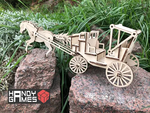 Дерев'яний конструктор Карета 78 деталей - фото 5