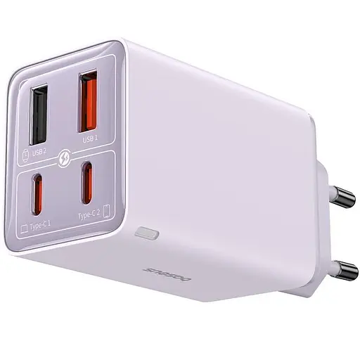 Зарядное устройство для Baseus GaN6 Pro Fast Charger 2 Type-C + 2 USB 65 W фиолетовый - фото 5
