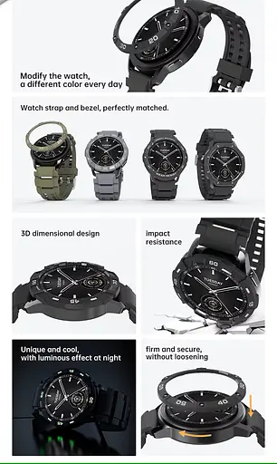 Безель Sikai для смартгодинника Xiaomi Watch S3 Black Sport - фото 8