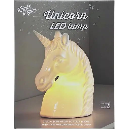 Керамічна світлодіодна настільна лампа Unicorn Head Bust Біла