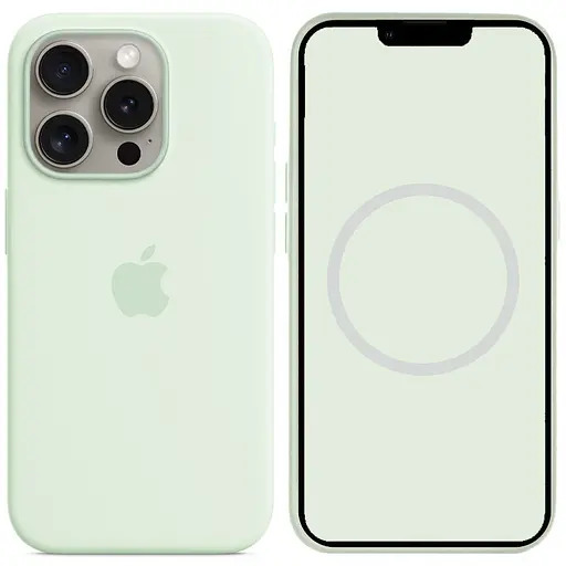 Чохол Epik Silicone case AAA with Magsafe and Animation для Apple iPhone 15 Pro 6.1 М'ятний/Soft Mint - фото 2