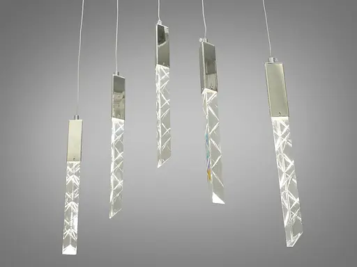 Сучасна світлодіодна люстра потужністю 12W, колір-хром - фото 3