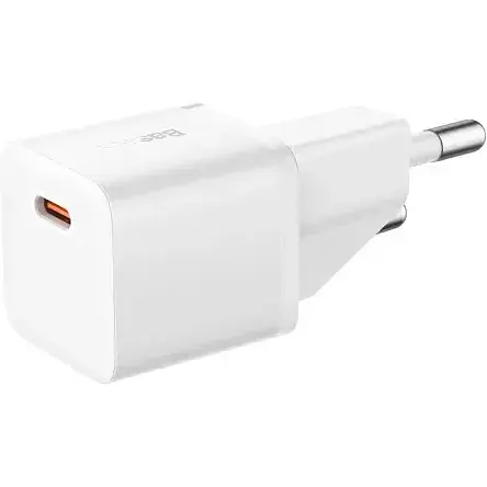 Мережевий зарядний пристрій Baseus GaN5 Fast Charger(mini) 1C 20W EU білий CCGN050102 - фото 1