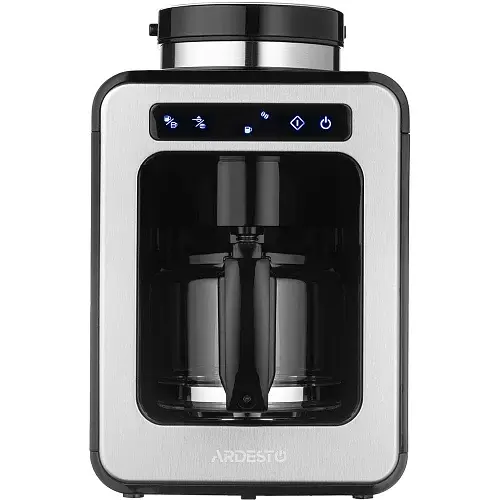Кофеварка Ardesto FCM-DG064, Black/Inox, 600 Вт, капельная, резервуар 0,5 л, зерно + молотый кофе, дисплей - фото 2