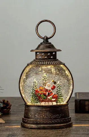 Новогодний ночник Xmas WDL-2103А музыкальный светильник с эффектом снежного вихря от батареек - фото 2