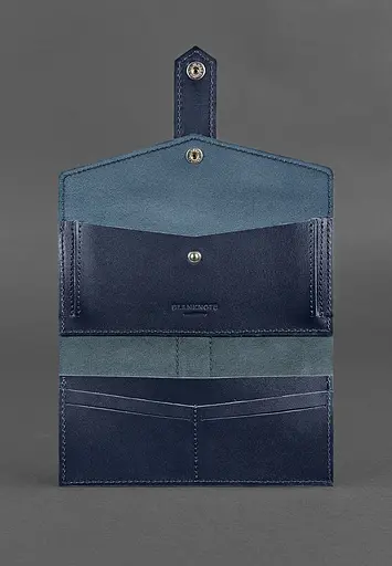 Шкіряне портмоне 3.0 темно-синє - фото 4