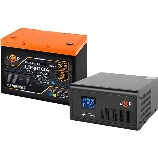 Источник бесперебойного питания (ИБП) LogicPower LPE-B-PSW-1500VA + АКБ LiFePO4 1280Wh Smart BT (37265) [125156]