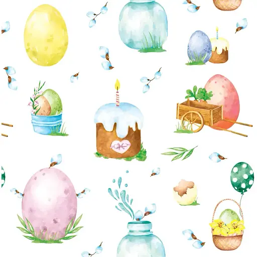 Салфетки бумажные Silken пасхальные Кролик и пасочка 33 x 33 см 18 шт. - фото 2