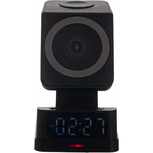 Беспроводное зарядное устройство для TheGeneral FlashCharge 15W с часами черное (40051219-01) - фото 4