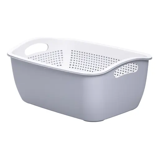 Кошик для миття овочів та фруктів Yiwu пластиковий 32х23х13 сірий HP-45-5G - фото 3