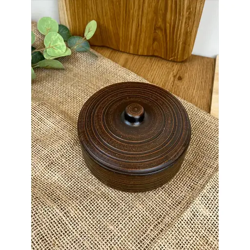 Банка для хранения 0.5 литра керамическая (глиняная) гладкая - фото 2