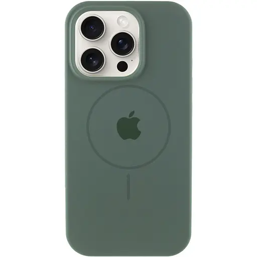 Чохол Epik Silicone Case Full Protective AA with MagSafe для Apple iPhone 15 Pro 6.1 Зелений/Pine green
