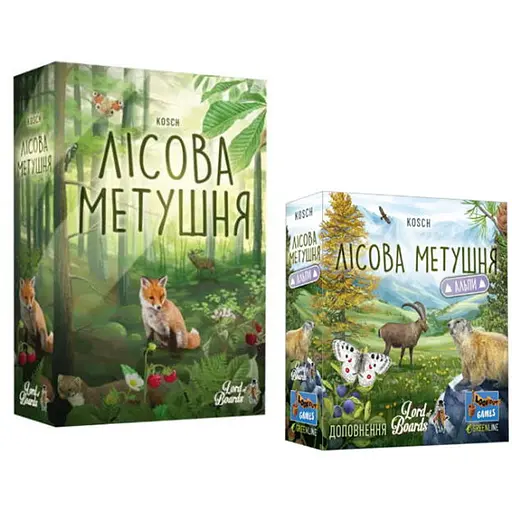 Настольная игра Lords of Boards Лесная суета с дополнением Альпы (укр.) (LOB2329UA+1) - фото 1