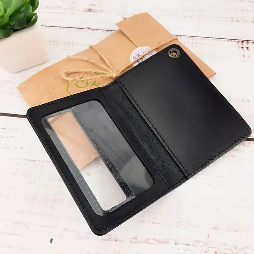 Обложка на удостоверение МВС Украины кожаная черная - фото 8